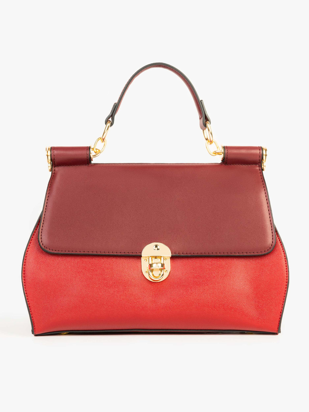 Two-tone Textured Handbag